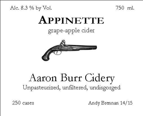 Aaron Burr Cidery Appinette 2019