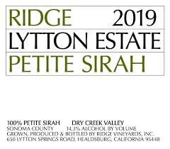 Ridge Petite Sirah "Lytton Estate", Dry Creek Valley 2019