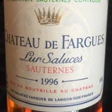 Château de Fargues, Sauternes 1996 (375ml) – The Falls Wine Room